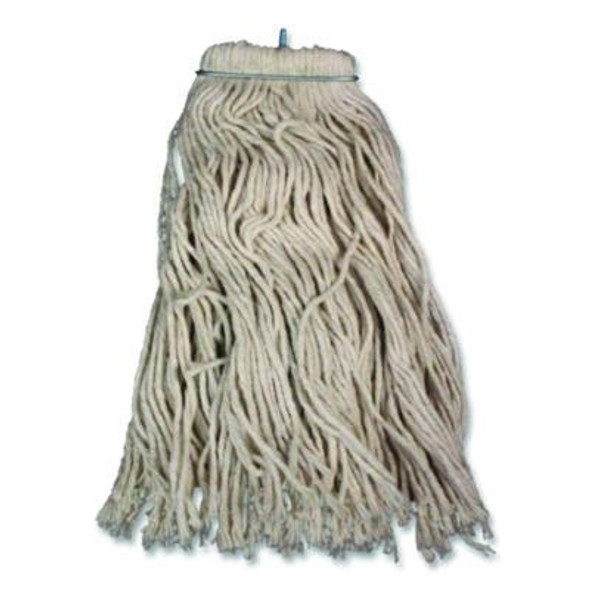 Layflat Regular Screw-Type Mop Head, Cotton, 20 Oz, 1" Headband, White