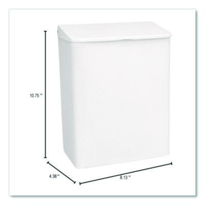 Enamel Feminine Napkin Receptacle, Metal, White