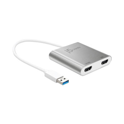 Usb To Hdmi Adapter, 7.87", Silver/White
