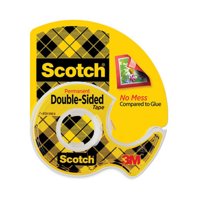 Double-Sided Permanent Tape In Handheld Dispenser, 1" Core, 0.5" X 20.83 Ft, Clear