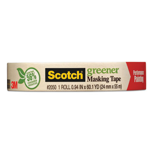 Greener Masking Tape 2050, 3" Core, 0.94" X 60 Yds, Beige