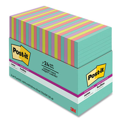 Pads In Supernova Neon Collection Colors, Note Ruled, Cabinet Pack, 4" x 6", 45 Sheets/Pad, 24 Pads/Pack
