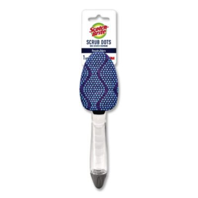Scrub Dots Non-Scratch Dishwand, Blue, 4/Box