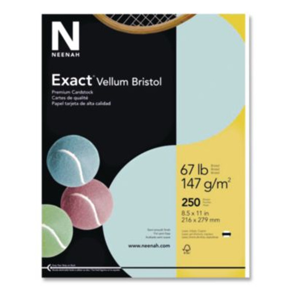 Exact Vellum Bristol Cover Stock, 67 Lb Bristol Weight, 8.5 x 11, Blue, 250/Pack