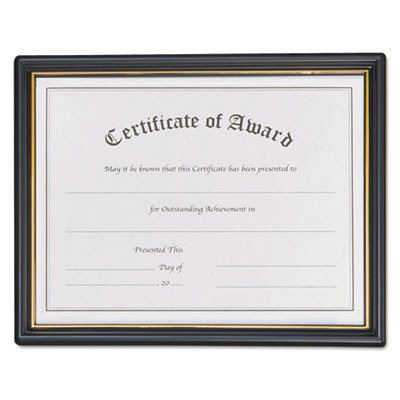 Economy Framed Achievement/Appreciation Awards, 11 X 8.5, Horiztontal Orientation, White With Black Border