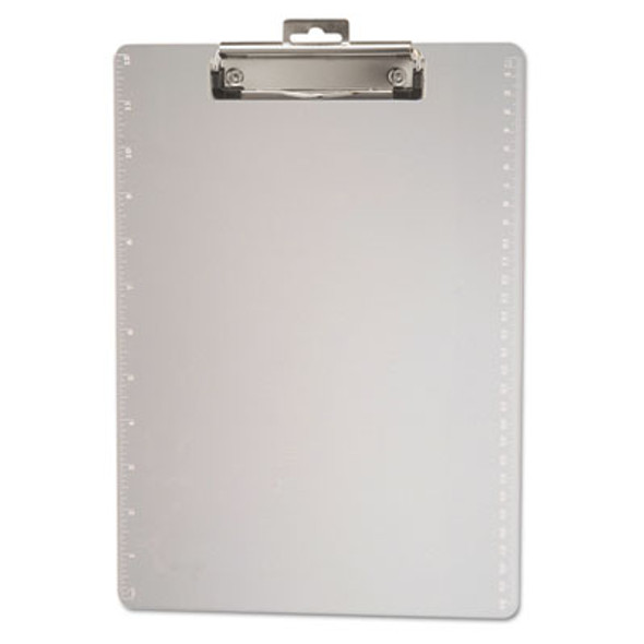 Plastic Clipboards With 12" Ruler Markings, 0.5" Clip Capacity, Holds 8.5 x 11 Sheets, Clear