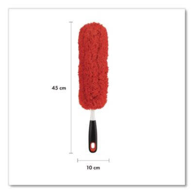 Good Grips Microfiber Duster, 4" X 12" Orange Duster Head, 6" Black Handle