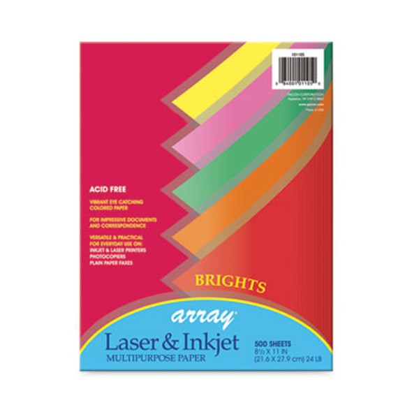 Array Colored Bond Paper, 24 Lb Bond Weight, 8.5 x 11, Assorted Bright Colors, 500/Ream
