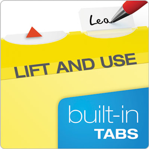 Ready-Tab Colored Reinforced Hanging Folders, Letter Size, 1/5-Cut Tabs, Yellow, 25/Box