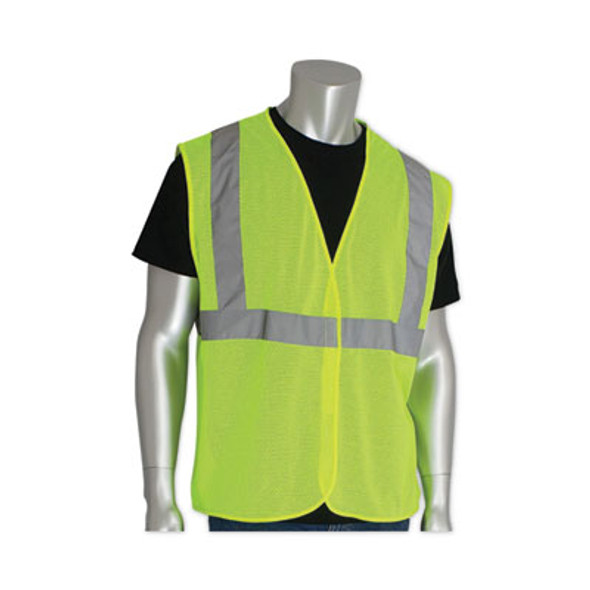 Zipper Safety Vest, 2X-Large, Hi-Viz Lime Yellow