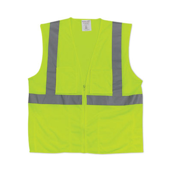Zipper Safety Vest, 2X-Large, Hi-Viz Lime Yellow