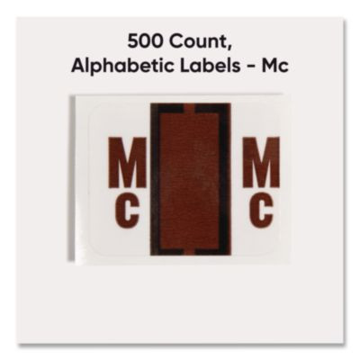 A-Z Color-Coded End Tab Filing Labels, Mc, 1 X 1.25, White, 500/Roll
