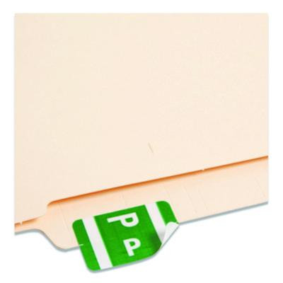 Alphaz Color-Coded Second Letter Alphabetical Labels, P, 1 X 1.63, Dark Green, 10/Sheet, 10 Sheets/Pack