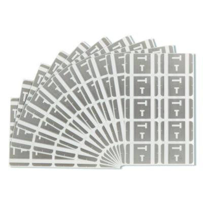 Alphaz Color-Coded Second Letter Alphabetical Labels, T, 1 X 1.63, Gray, 10/Sheet, 10 Sheets/Pack