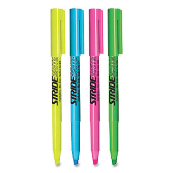 Stridebrite Stick Highlighters, Assorted Ink Colors, Chisel Tip, Assorted Barrel Colors, 24/Pack