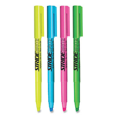 Stridebrite Stick Highlighters, Assorted Ink Colors, Chisel Tip, Assorted Barrel Colors, 24/Pack