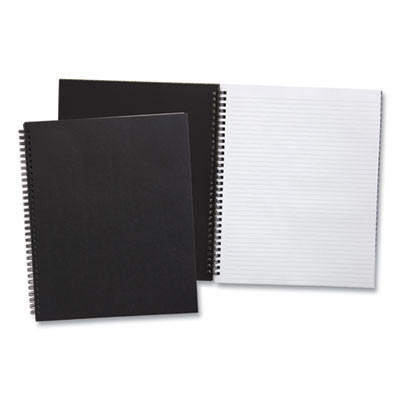 Wirebound Soft-Cover Notebook, 1-Subject, Narrow Rule, Black Cover, (80) 11 x 8.5 Sheets