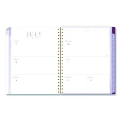 Leah Bisch Petite Floral Academic Weekly Monthly Planner, 11 x 8.5, Purple/Green Cover, 12-Month (July To June): 2025 To 2026