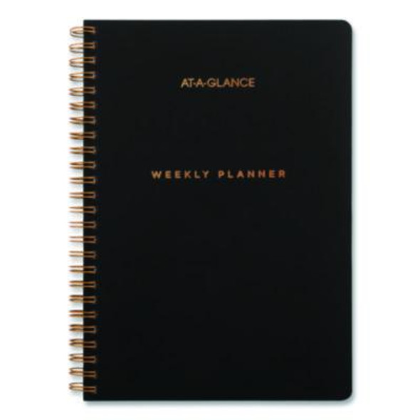 Signature Lite Academic Weekly Monthly Planners, 8 x 5, Black Cover, 12-Month (July To June): 2025 To 2026