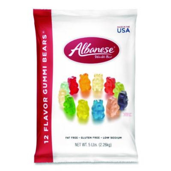 Gummi Bears, 12 Assorted Fruit Flavors, 5 Lb Bag