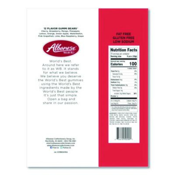 Gummi Bears, 12 Assorted Fruit Flavors, 5 Lb Bag