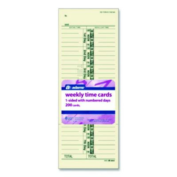 Time Cards For Acroprint, Amano And Lathem Time Clocks, One Side, 3.38 x 9, 200/Pack