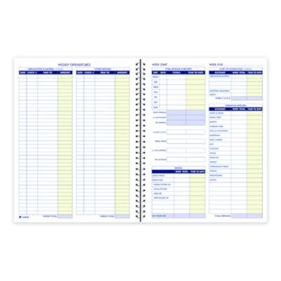 Weekly Bookkeeping Ledger, Columns Vary By Section, Royal Blue Cover, 11 x 8.5 Sheets, 56 Sheets/Book
