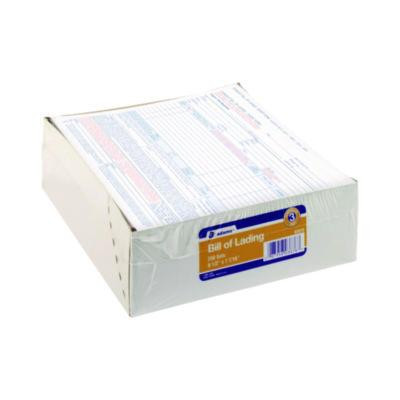 Bill Of Lading - Short Form For Up To Ten Articles, Three-Part Carbonless, 8.5 x 6.94, 250 Forms Total