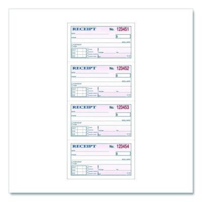 Money/Rent Receipt Book, Two-Part Carbonless, 4.75 x 2.75, 200 Forms Total