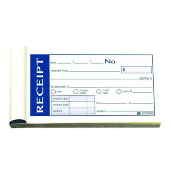 Write 'n Stick Receipt Book, Two-Part Carbonless, 4.88 x 2.75, 50 Forms Total