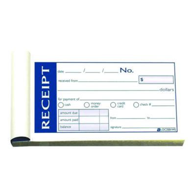 Write 'n Stick Receipt Book, Two-Part Carbonless, 4.88 x 2.75, 50 Forms Total