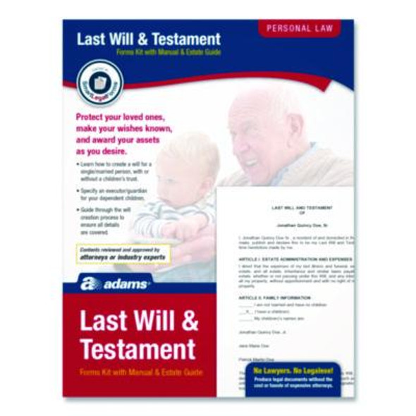 Last Will And Testament Digital Forms Kit With Manual And Estate Guide, Inkjet/Laser, 8.5 x 11, Unlimited Number Of Forms