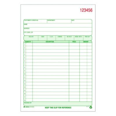 Multipart General-Purpose Sales Pad, Two-Part Carbonless, 5.56 x 7.94, 50 Forms Total
