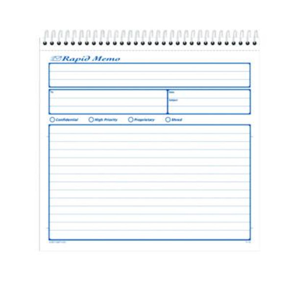 Rapid Memo Pad, Two-Part Carbonless, 8.5 x 7.75, 50 Forms Total