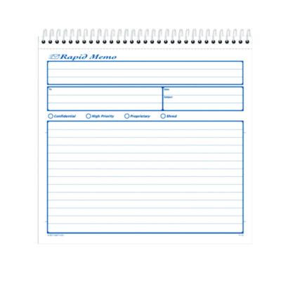 Rapid Memo Pad, Two-Part Carbonless, 8.5 x 7.75, 50 Forms Total