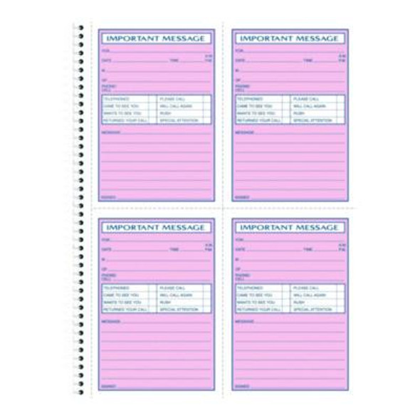 Important Message Book, Two-Part Carbonless, 4 Forms/Sheet, 200 Forms Total
