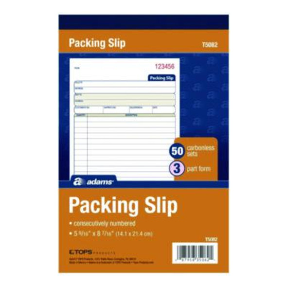 Multipart Packing List Forms, Three-Part Carbonless, 5.56 x 7.94, 50 Forms Total