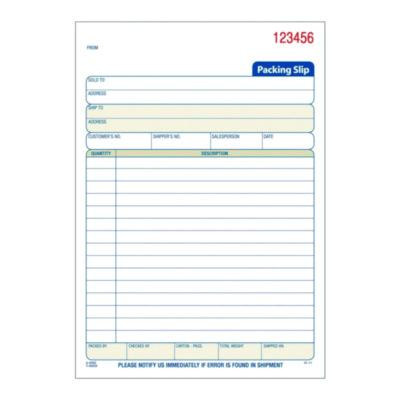 Multipart Packing List Forms, Three-Part Carbonless, 5.56 x 7.94, 50 Forms Total