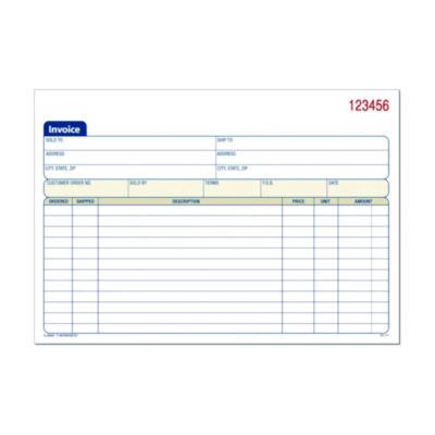 Multipart General-Purpose Invoice Pad, Three-Part Carbonless, 7.94 x 5.56, 50 Forms Total