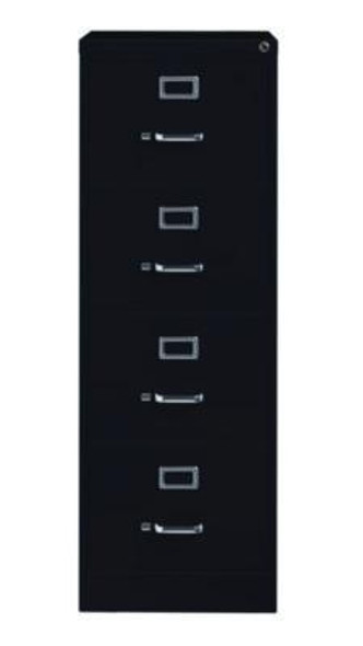 Four-Drawer Economy Vertical File, 4 Legal-Size File Drawers, Black, 18" x 26.5" x 52"