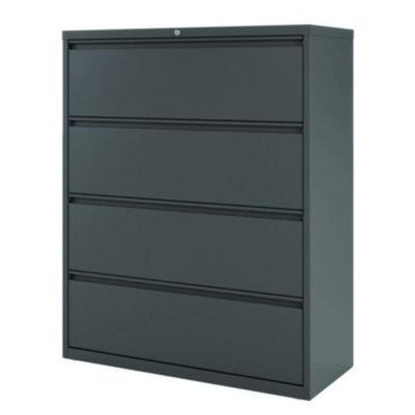 Lateral File, 4 Letter/Legal/A4 -Size File Drawers, Charcoal, 42" x 18.63" x 52.5"