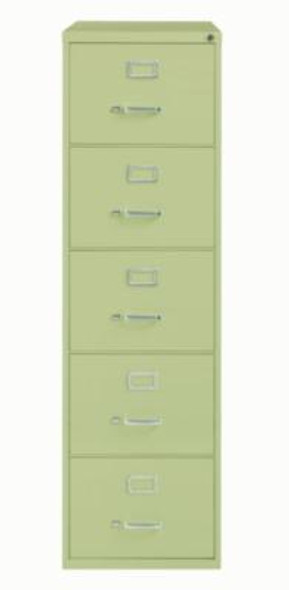 Five-Drawer Economy Vertical File, 5 Legal-Size File Drawers, Putty, 18" x 26.5" x 61.37"