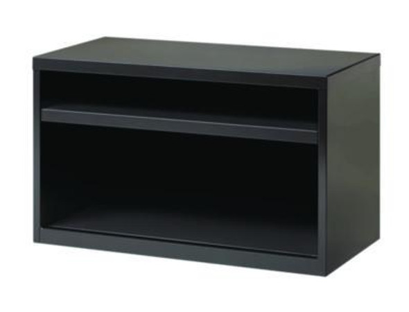 Credenza With Shelf, Steel, 2-Shelf, 36 w x 18.62 d x 22 h, Charcoal