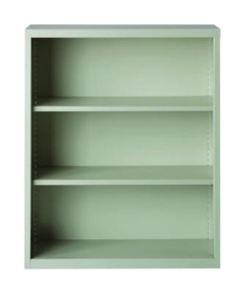Three-Shelf Metal Bookcase, 34.5" x 13" x 42", Light Gray