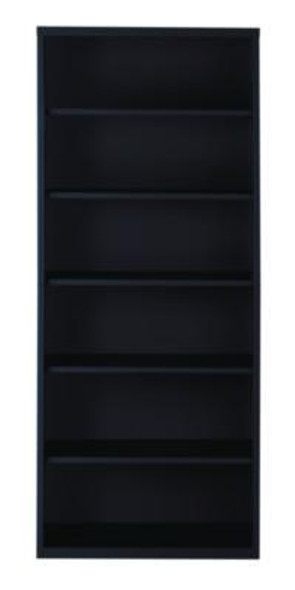 Six-Shelf Metal Bookcase, 34.5" x 13" x 82", Black