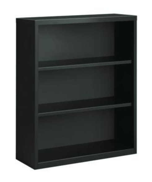 Three-Shelf Metal Bookcase, 34.5" x 13" x 42", Charcoal