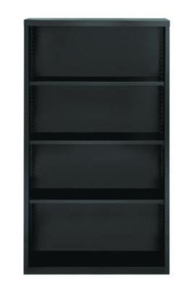 Four-Shelf Metal Bookcase, 34.5" x 13" x 60", Charcoal