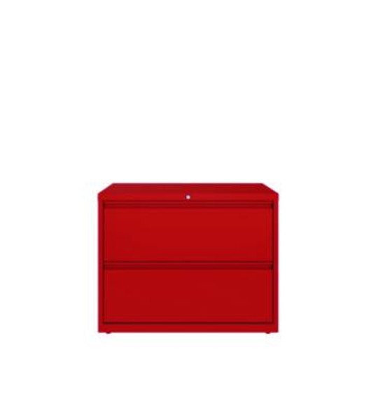 Lateral File, 2 Letter/Legal/A4 -Size File Drawers, Lava Red, 36" x 18.63" x 28"