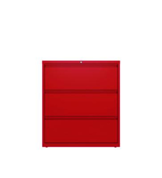 Lateral File, 3 Letter/Legal/A4 -Size File Drawers, Lava Red, 36" x 18.63" x 40.25"