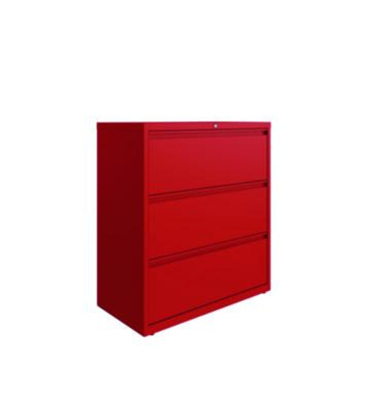Lateral File, 3 Letter/Legal/A4 -Size File Drawers, Lava Red, 36" x 18.63" x 40.25"